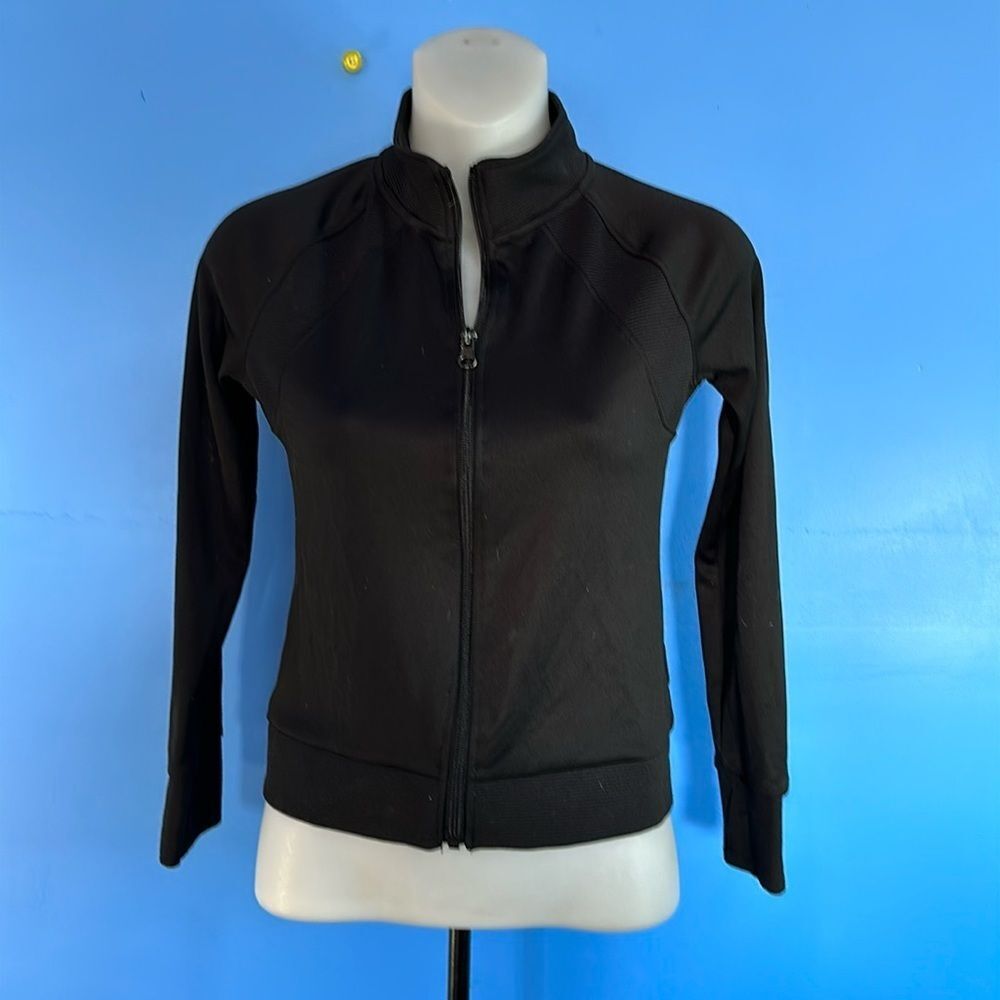 Champion Medium Black Front Zip Jacket Track Coat Athletic Wear